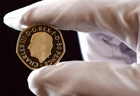 В Великобритании начали выпуск монет с изображением Карла III