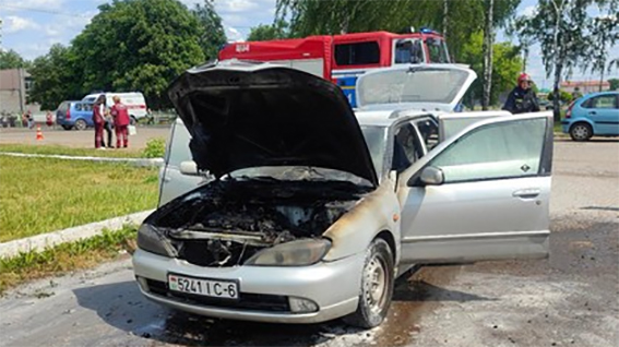 В Быхове произошло возгорание автомобиля
