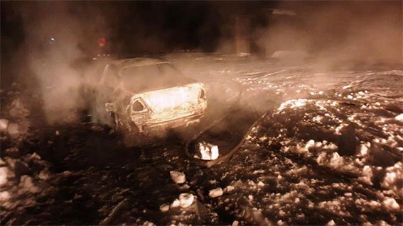 В Быховском районе сгорел автомобиль