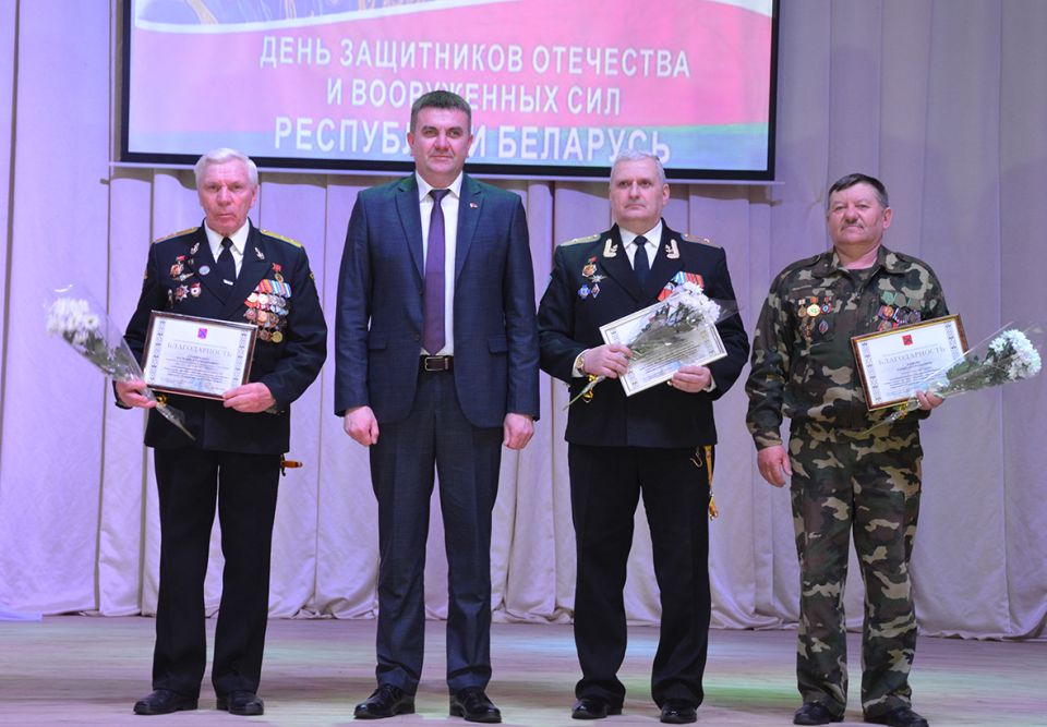 Мужчины Быховщины принимали поздравления с Днем защитников Отечества и Вооруженных Сил Республики Беларусь
