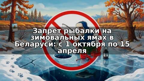 С 1 октября в Беларуси введен запрет на лов всех видов рыб на зимовальных ямах